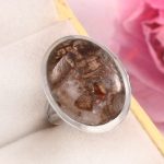 Mushroom Jasper Size US 8 925 Sterling Silver Ring (REXT76-77)
