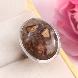 Mushroom Jasper Size US 5 925 Sterling Silver Ring (REXT76-86)
