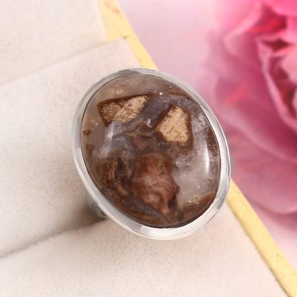 Mushroom Jasper Size US 5 925 Sterling Silver Ring (REXT76-86)