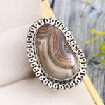 Crazy Lace Agate Size US 5 925 Sterling Silver Ring (REXT40-126)