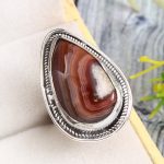 Crazy Lace Agate Size US 5 925 Sterling Silver Ring (REXT40-128)