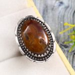 Crazy Lace Agate Size US 5 925 Sterling Silver Ring (REXT40-179)