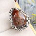 Crazy Lace Agate Size US 5 925 Sterling Silver Ring (REXT40-129)