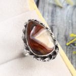 Crazy Lace Agate Size US 5 925 Sterling Silver Ring (REXT40-139)