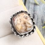 Crazy Lace Agate Size US 5 925 Sterling Silver Ring (REXT40-138)