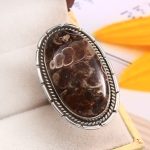 Turtella Jasper Size US 11 925 Sterling Silver Ring (REXT72-218)
