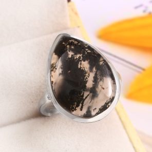 Moss Agate Size US 11 925 Sterling Silver Ring (REXT72-187)