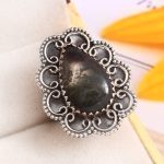 Moss Agate Size US 5 925 Sterling Silver Ring (REXT72-126)