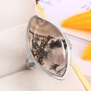 Moss Agate Size US 10 925 Sterling Silver Ring (REXT72-191)
