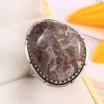 Moss Agate Size US 10 925 Sterling Silver Ring (REXT72-120)
