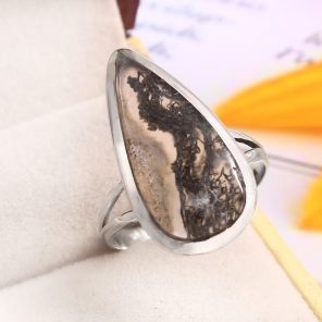 Moss Agate Size US 11 925 Sterling Silver Ring (REXT72-184)