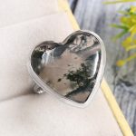 Moss Agate Size US 8 925 Sterling Silver Ring (REXT72-201)