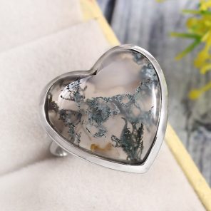 Moss Agate Size US 11 925 Sterling Silver Ring (REXT72-185)