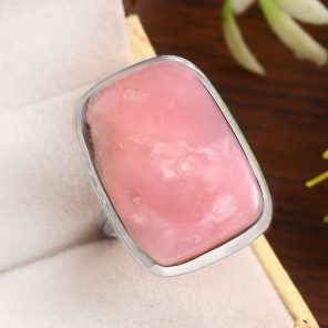 Pink Opal Size US 10 925 Sterling Silver Ring (REXT73-136)