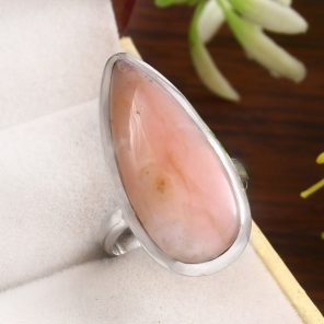 Pink Opal Size US 8 925 Sterling Silver Ring (REXT73-141)