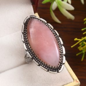 Pink Opal Size US 12 925 Sterling Silver Ring (REXT73-130)