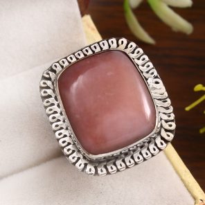 Pink Opal Size US 11 925 Sterling Silver Ring (REXT73-123)