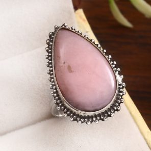 Pink Opal Size US 10 925 Sterling Silver Ring (REXT73-121)