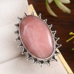 Pink Opal Size US 9 925 Sterling Silver Ring (REXT73-117)