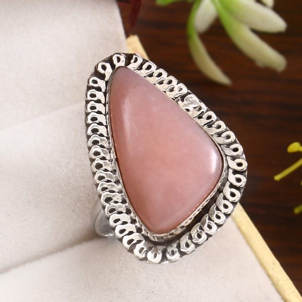 Pink Opal Size US 11 925 Sterling Silver Ring (REXT73-124)