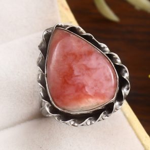 Pink Opal Size US 9 925 Sterling Silver Ring (REXT73-118)