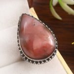 Pink Opal Size US 8 925 Sterling Silver Ring (REXT73-113)