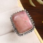 Pink Opal Size US 9 925 Sterling Silver Ring (REXT73-120)