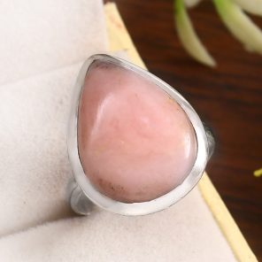 Pink Opal Size US 11 925 Sterling Silver Ring (REXT73-148)