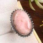 Pink Opal Size US 10 925 Sterling Silver Ring (REXT73-122)