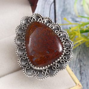 Moroccan Seam Agate Size US 12 925 Sterling Silver Ring (REXT3-101)