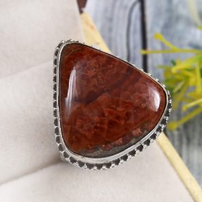 Moroccan Seam Agate Size US 11 925 Sterling Silver Ring (REXT3-92)