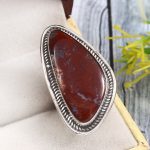 Moroccan  Seam Agate Size US 6 925 Sterling Silver Ring (REXT3-75)