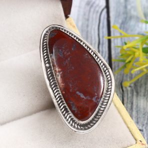 Moroccan  Seam Agate Size US 6 925 Sterling Silver Ring (REXT3-75)