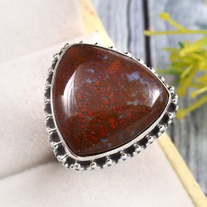 Moroccan Seam Agate Size US 11 925 Sterling Silver Ring (REXT3-95)
