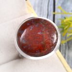 Moroccan Seam Agate Size US 11 925 Sterling Silver Ring (REXT3-132)