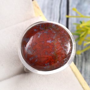 Moroccan Seam Agate Size US 11 925 Sterling Silver Ring (REXT3-132)