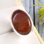 Moroccan Seam Agate Size US 5 925 Sterling Silver Ring (REXT3-118)
