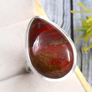 Moroccan Seam Agate Size US 9 925 Sterling Silver Ring (REXT3-128)