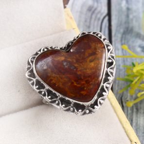 Moroccan Seam Agate Size US 12 925 Sterling Silver Ring (REXT3-103)