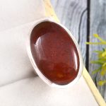 Moroccan Seam Agate Size US 6 925 Sterling Silver Ring (REXT3-116)