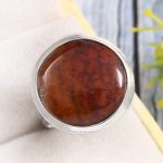 Moroccan Seam Agate Size US 7 925 Sterling Silver Ring (REXT3-121)