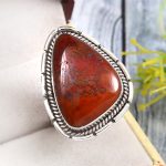 Moroccan Seam Agate Size US 10 925 Sterling Silver Ring (REXT3-108)