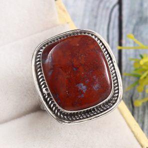 Moroccan Seam Agate Size US 11 925 Sterling Silver Ring (REXT3-99)