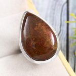 Moroccan Seam Agate Size US 5 925 Sterling Silver Ring (REXT3-119)