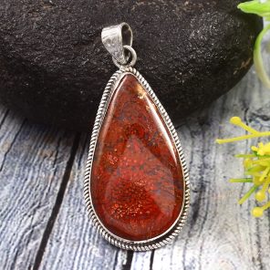 Moroccan Seam Agate 1.5" 925 Sterling Silver Pendant (REXT3-143)