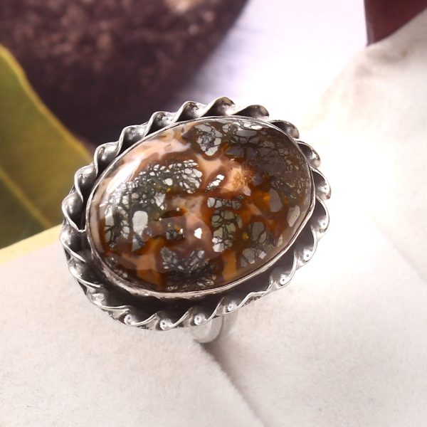 Indonesian Red Marcasite Size US 9 925 Sterling Silver Ring (RS64-58)