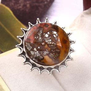 Indonesian Red Marcasite Size US 6 925 Sterling Silver Ring (RS64-40)