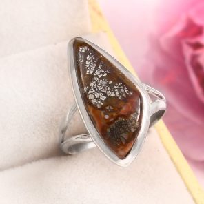 Indonesian Red Marcasite Size US 8 925 Sterling Silver Ring (RS64-103)