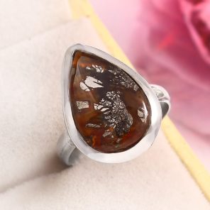 Indonesian Red Marcasite Size US 6 925 Sterling Silver Ring (RS64-116)