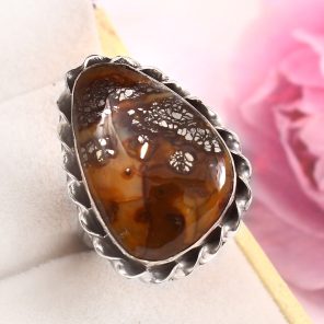 Indonesian Red Marcasite Size US 8 925 Sterling Silver Ring (RS64-54)